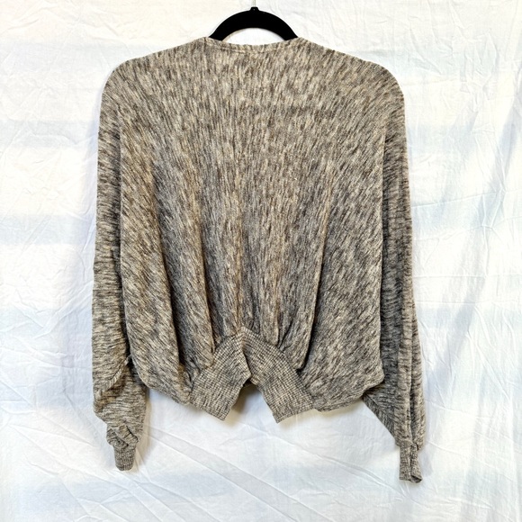 Free People Deep V Cropped Long Sleeve Blouse Shirt - Picture 7 of 7